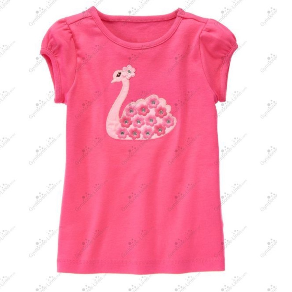 Gymboree Vintage Tea Time Afternoon Swan  Tee Size 6
